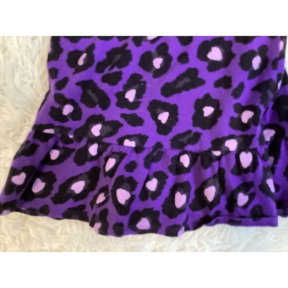 Girls Circo Half Sleeve Purple Leopard Print Shirt peplum ruffle Top size s(6/6x - Picture 4 of 4
